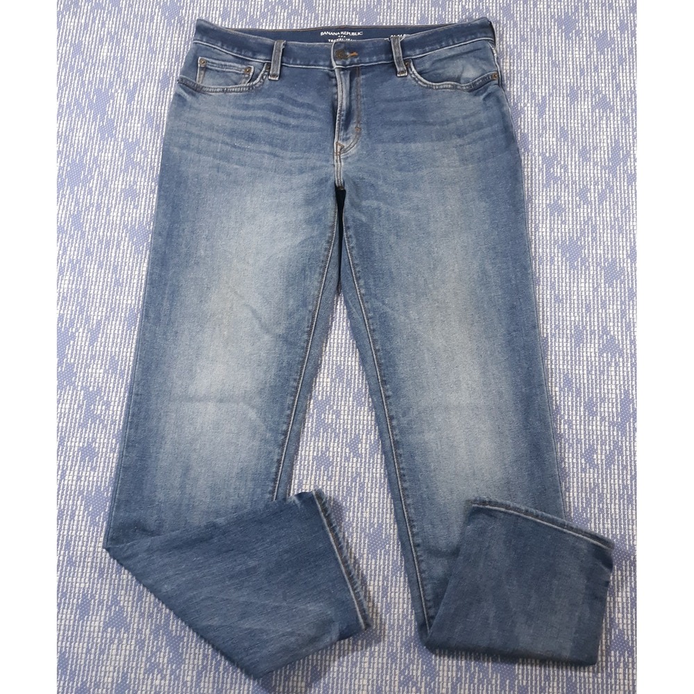 Banana Republic Travel Jeans Mens 34 x 34 Blue Denim Slim Fit Cotton Blend